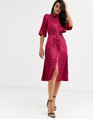 fuschia shirt dress