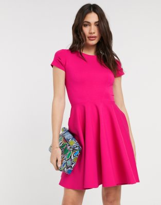 pink short sleeve dress