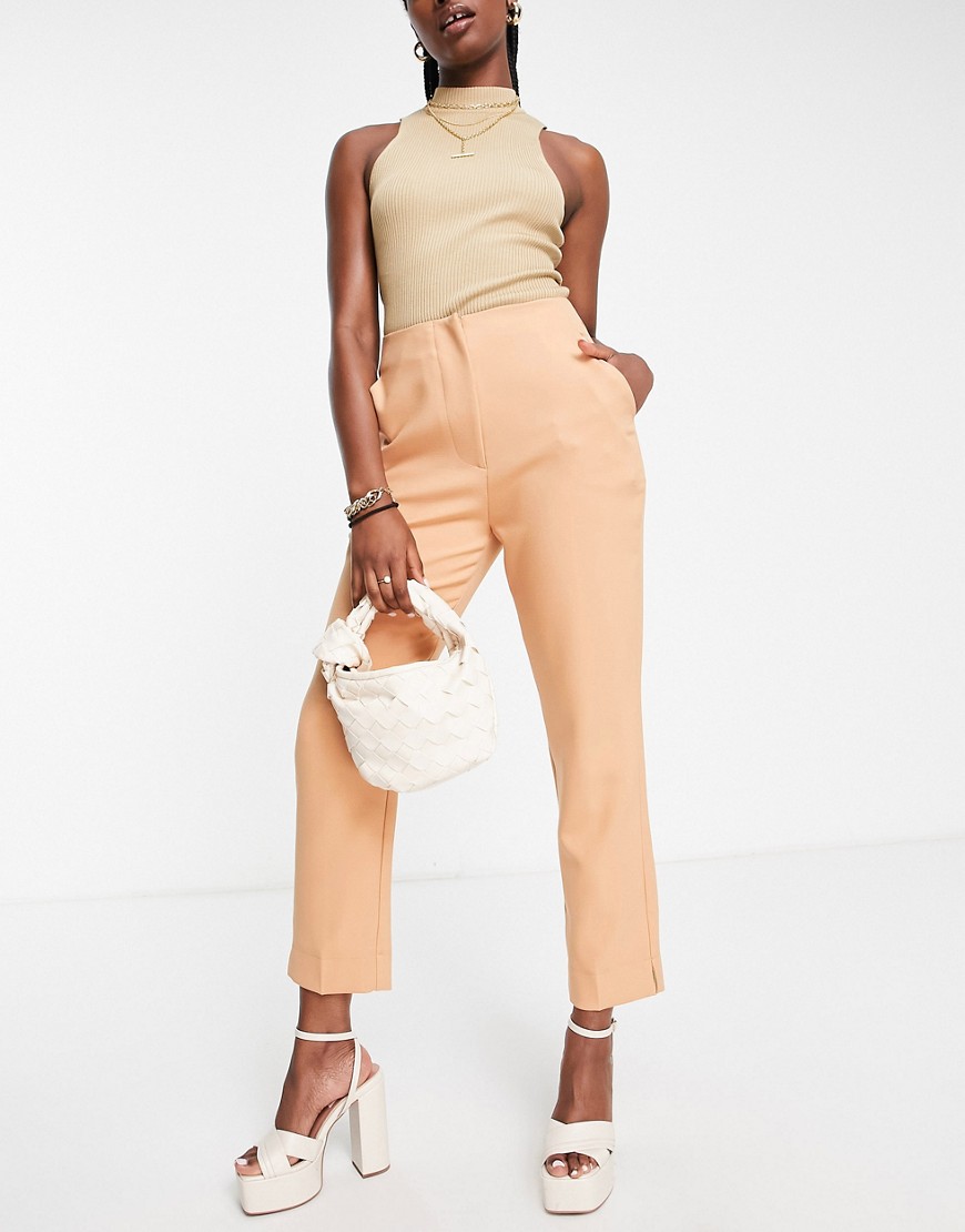 Closet London tailored trouser in camel-Neutral