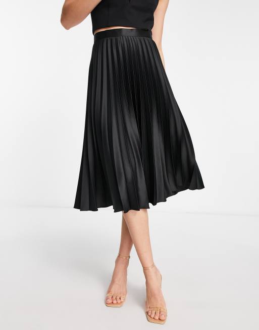 Closet London Tall - Gonna midi a pieghe nera, 3 di 4