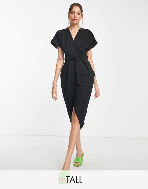 Asos black shop work dress