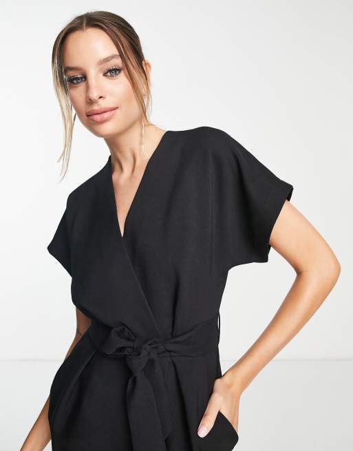 Asos black outlet kimono dress