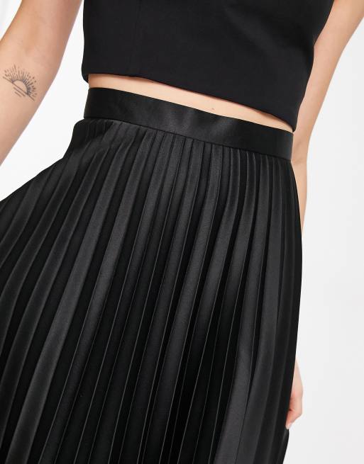 Closet London Tall pleated midi skirt in black, 4 of 4
