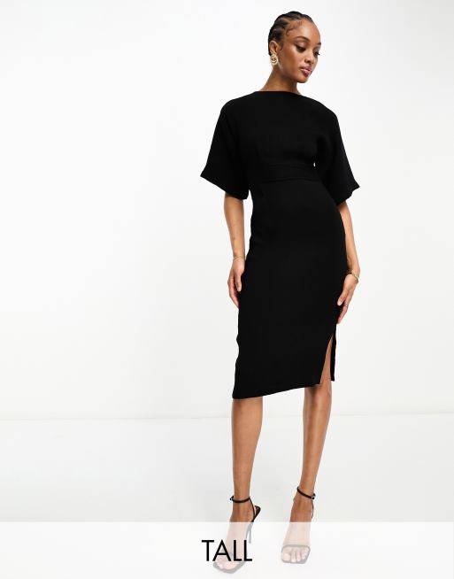 Asos black store pencil dress