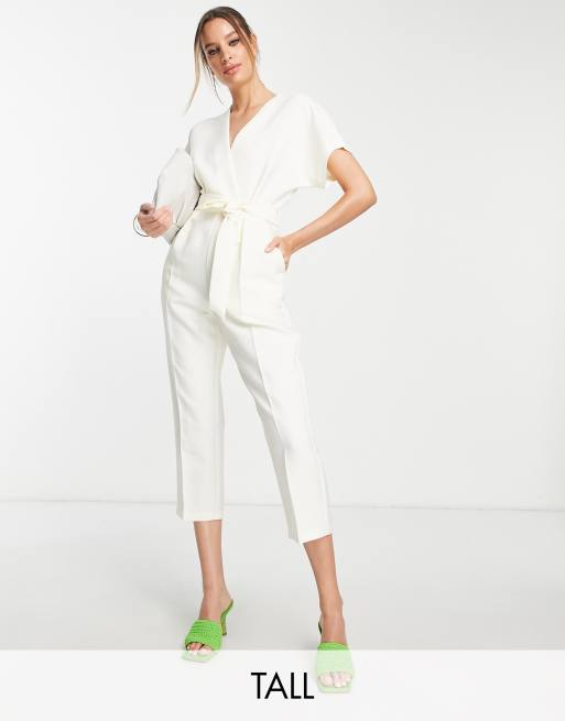 White store kimono jumpsuit