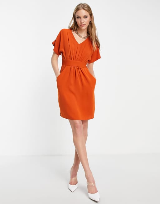 Closet London tulip mini dress in cinnamon, 4 of 4