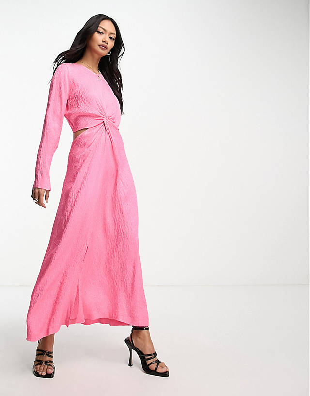Closet London - twist cut-out midi dress in pink