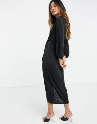 wrap front jersey dress