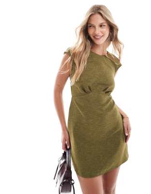 Closet London Underbust Seam Mini Dress In Olive-green