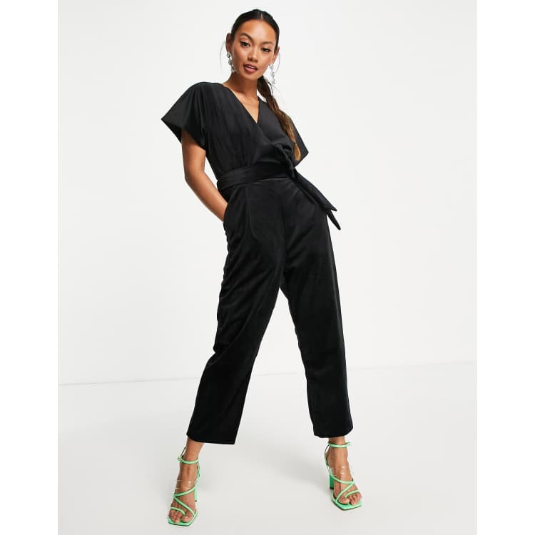 Yumi Black Velvet Kimono Sleeve Jumpsuit atelieryuwa.ciao.jp