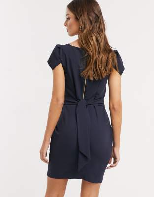 navy wiggle dress