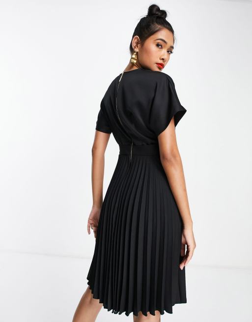 Pleated midi skater store dress