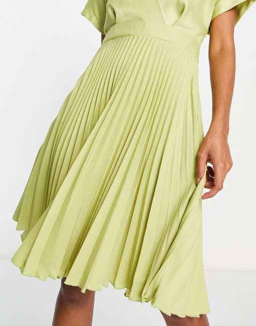 Closet london gold pleated hotsell skirt dress