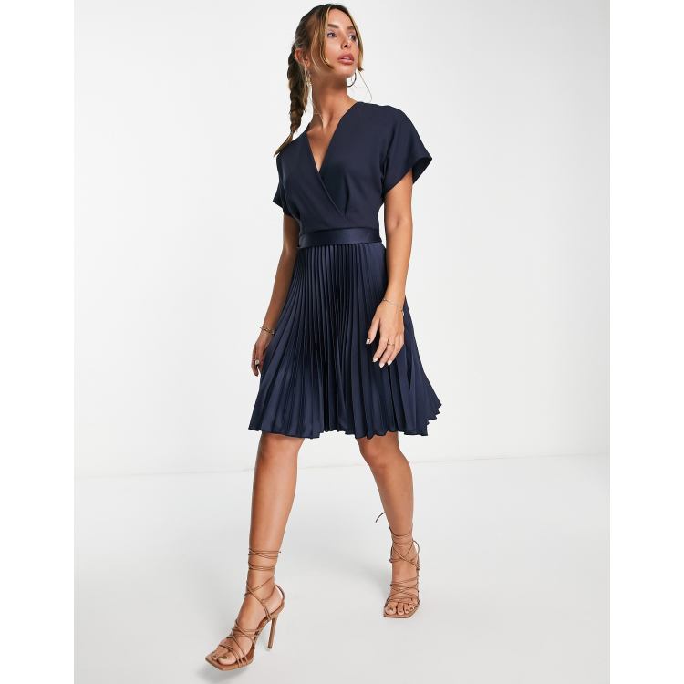 Flounce London wrap front midi dress in heather rose, ASOS