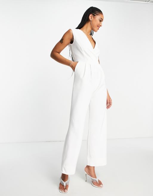 Wrap front discount wide leg jumpsuit