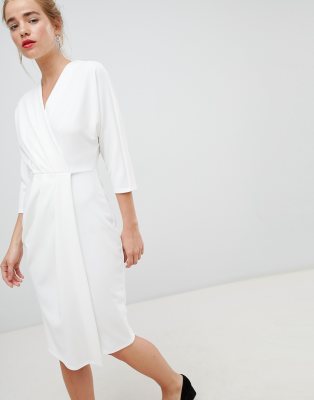 white closet wrap dress