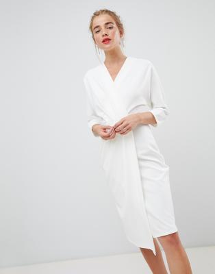 white closet wrap dress