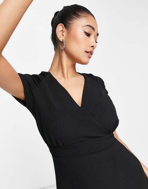 Topshop black outlet wrap dress