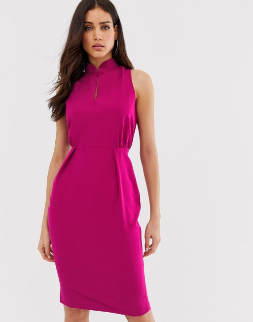 Closet mandarin collar pencil dress