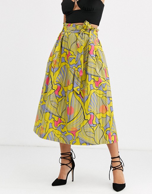Closet patterned full midi skirt