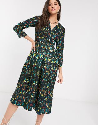 closet pleated wrap dress