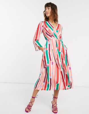 closet pleated wrap dress