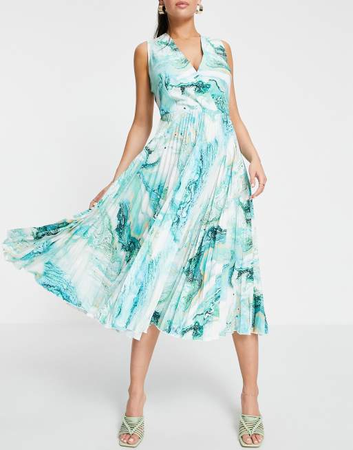Closet pleated wrap dress