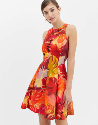 Closet Red Floral A Line Dress