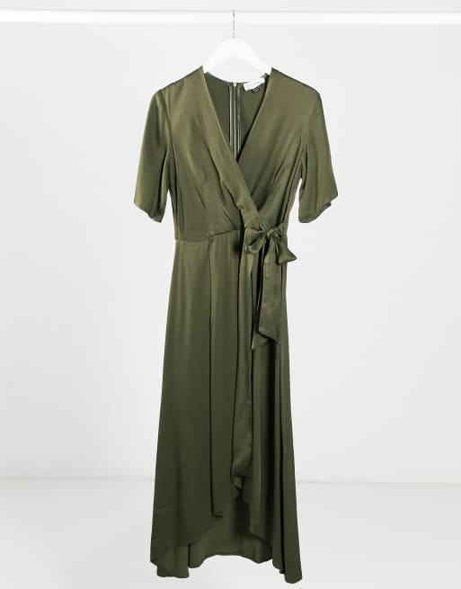 Closet pleated wrap dress hotsell