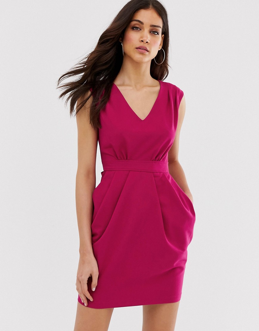 Closet tulip skirt tie dress-Pink