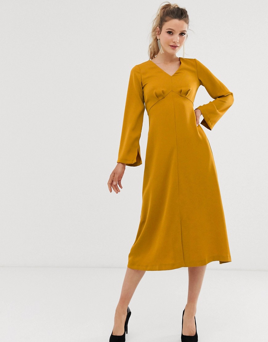 Closet v neck empire waist dress-Yellow