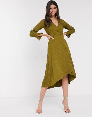 olive green midi dress