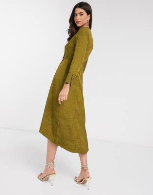 asos olive green dress