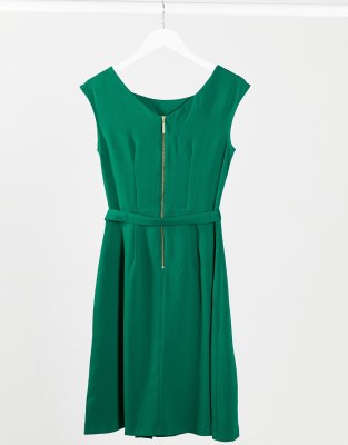 Closet wrap skirt A-line dress in green | ASOS