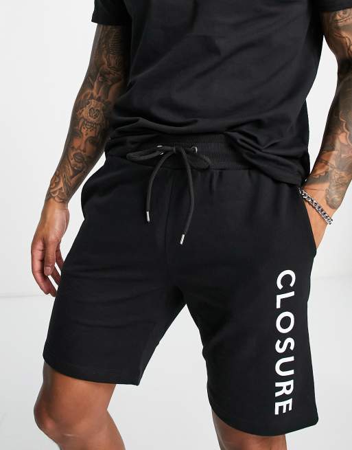 Closure - Pantaloncini neri con logo stampato in coordinato, 4 di 4