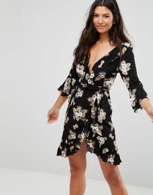 black floral day dress