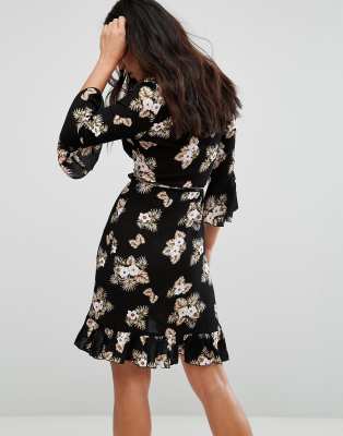 black floral day dress