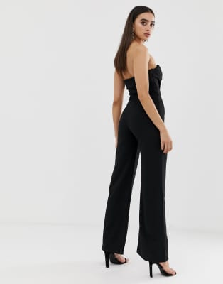 bandeau wide leg jumpsuit