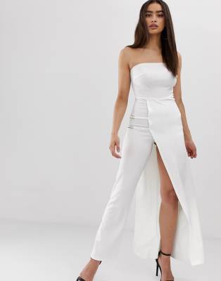 bandeau jumpsuit white