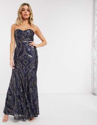 sequin fishtail maxi dress