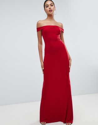 fishtail maxi dress red