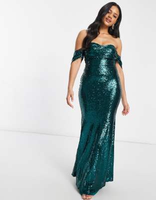 sequin emerald green dress