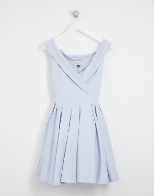 club l bridesmaid bardot detail skater dress