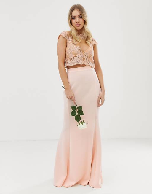 Club L bridesmaid applique pink co ord ASOS