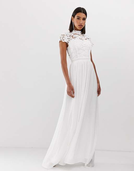 Club l high neck crochet store maxi dress