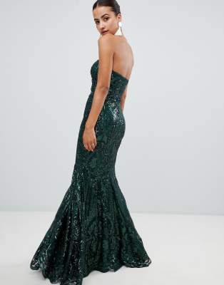 strapless fishtail gown