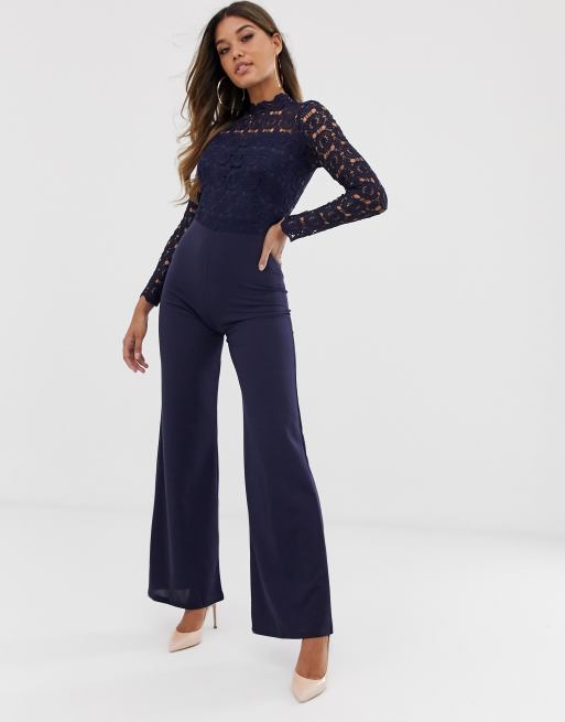 High neck hot sale crochet jumpsuit