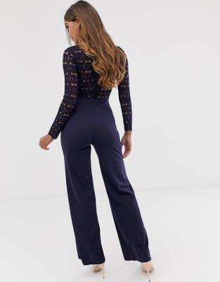 high neck crochet jumpsuit