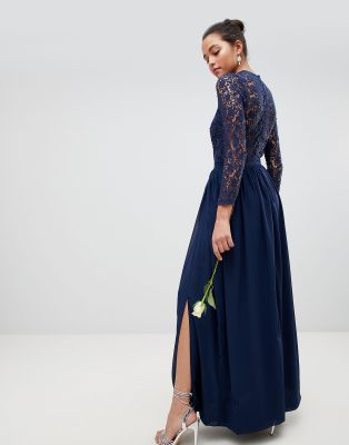 club l high neck crochet maxi dress