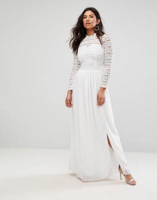 club l high neck crochet maxi dress